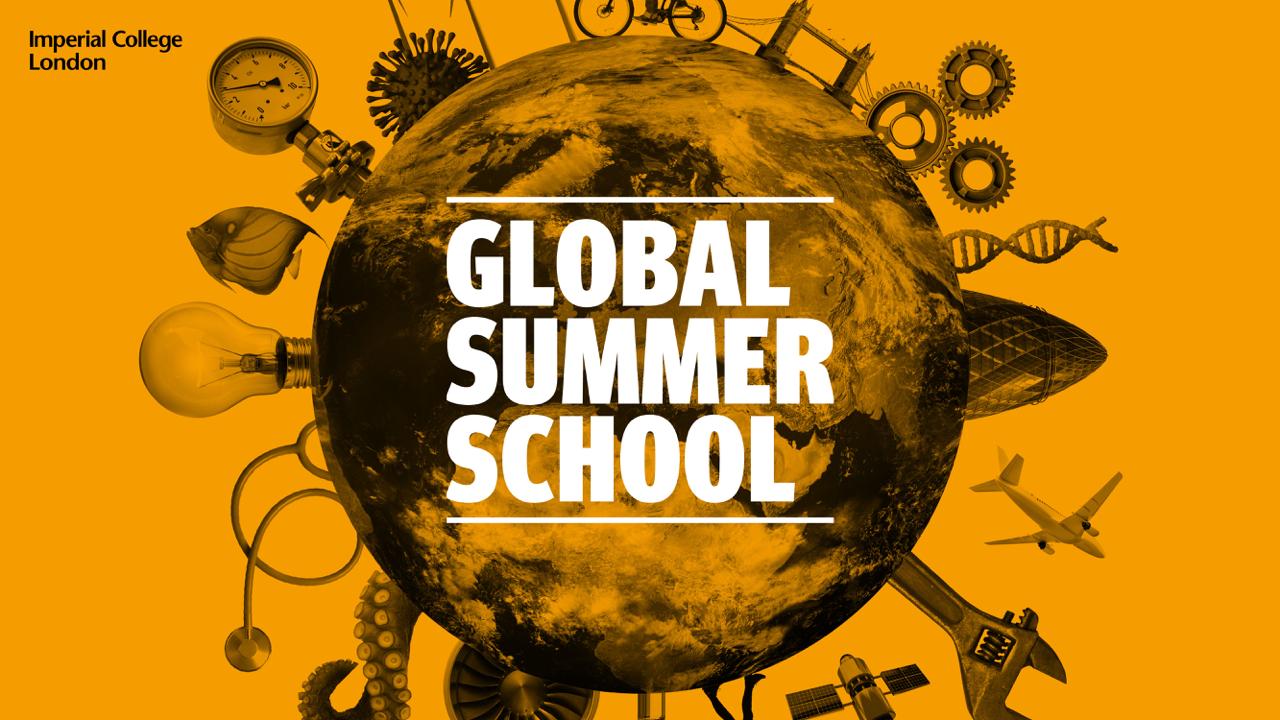 Playful summer school typography with icons.
